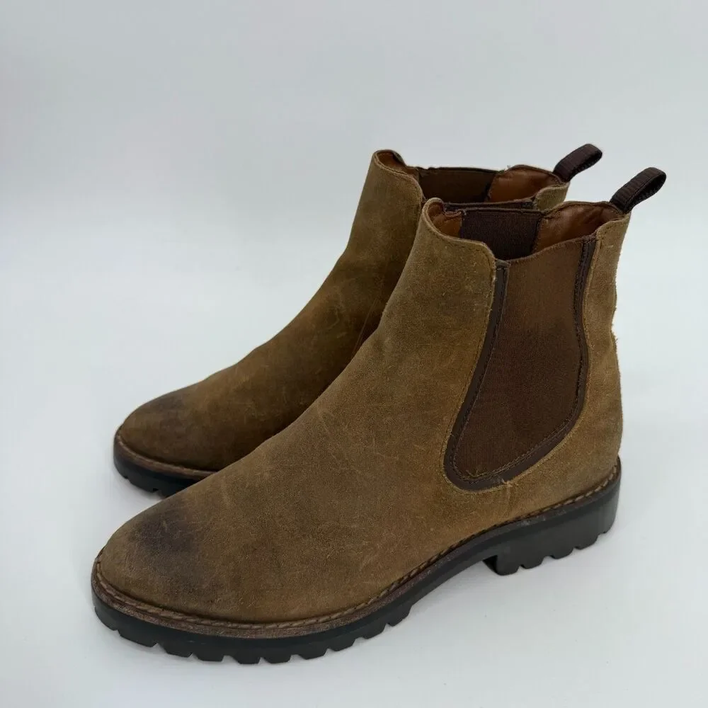 Thursday Boots Legend Safari Chelsea Boots Suede Brown Leather Nubuck Women 9